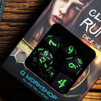 Classic Runic kauliukų rinkinys juodos ir žalios sp